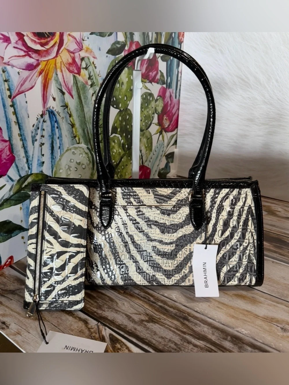 Brahmin Melbourne Collection Sophia Everlasting Encore Satchel Bag & Ady Wallet